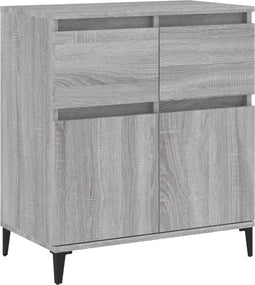 vidaXL - Dressoir - 60x35x70 - cm - bewerkt - hout - grijs - sonoma - eikenkleurig