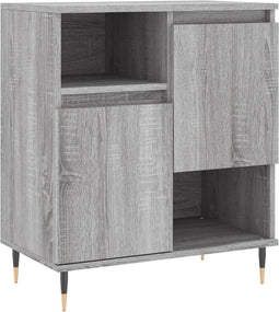 vidaXL - Dressoir - 60x35x70 - cm - bewerkt - hout - grijs - sonoma - eikenkleurig