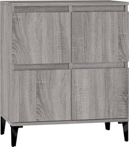 vidaXL - Dressoir - 60x35x70 - cm - bewerkt - hout - grijs - sonoma - eikenkleurig