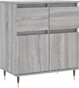 vidaXL - Dressoir - 60x35x70 - cm - bewerkt - hout - grijs - sonoma - eikenkleurig