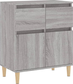 vidaXL - Dressoir - 60x35x70 - cm - bewerkt - hout - grijs - sonoma - eikenkleurig