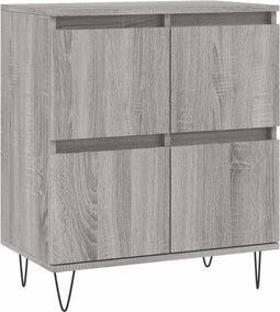 vidaXL - Dressoir - 60x35x70 - cm - bewerkt - hout - grijs - sonoma - eikenkleurig