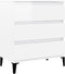 vidaXL - Dressoir - 60x35x70 - cm - bewerkt - hout - hoogglans - wit