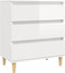 vidaXL - Dressoir - 60x35x70 - cm - bewerkt - hout - hoogglans - wit