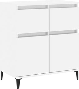 vidaXL - Dressoir - 60x35x70 - cm - bewerkt - hout - hoogglans - wit