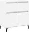 vidaXL - Dressoir - 60x35x70 - cm - bewerkt - hout - hoogglans - wit