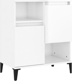 vidaXL - Dressoir - 60x35x70 - cm - bewerkt - hout - hoogglans - wit