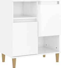 vidaXL - Dressoir - 60x35x70 - cm - bewerkt - hout - hoogglans - wit