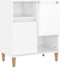 vidaXL - Dressoir - 60x35x70 - cm - bewerkt - hout - hoogglans - wit