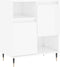 vidaXL - Dressoir - 60x35x70 - cm - bewerkt - hout - hoogglans - wit