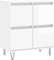 vidaXL - Dressoir - 60x35x70 - cm - bewerkt - hout - hoogglans - wit