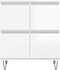 vidaXL - Dressoir - 60x35x70 - cm - bewerkt - hout - hoogglans - wit