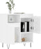 vidaXL - Dressoir - 60x35x70 - cm - bewerkt - hout - hoogglans - wit