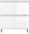 vidaXL - Dressoir - 60x35x70 - cm - bewerkt - hout - hoogglans - wit