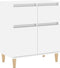 vidaXL - Dressoir - 60x35x70 - cm - bewerkt - hout - hoogglans - wit