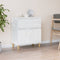 vidaXL - Dressoir - 60x35x70 - cm - bewerkt - hout - hoogglans - wit