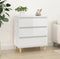 vidaXL - Dressoir - 60x35x70 - cm - bewerkt - hout - hoogglans - wit