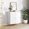 vidaXL - Dressoir - 60x35x70 - cm - bewerkt - hout - hoogglans - wit
