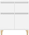 vidaXL - Dressoir - 60x35x70 - cm - bewerkt - hout - hoogglans - wit