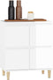 vidaXL - Dressoir - 60x35x70 - cm - bewerkt - hout - hoogglans - wit