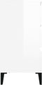 vidaXL - Dressoir - 60x35x70 - cm - bewerkt - hout - hoogglans - wit