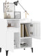 vidaXL - Dressoir - 60x35x70 - cm - bewerkt - hout - hoogglans - wit