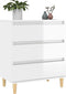vidaXL - Dressoir - 60x35x70 - cm - bewerkt - hout - hoogglans - wit
