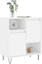 vidaXL - Dressoir - 60x35x70 - cm - bewerkt - hout - hoogglans - wit