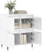 vidaXL - Dressoir - 60x35x70 - cm - bewerkt - hout - hoogglans - wit