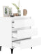 vidaXL - Dressoir - 60x35x70 - cm - bewerkt - hout - hoogglans - wit