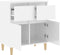 vidaXL - Dressoir - 60x35x70 - cm - bewerkt - hout - hoogglans - wit
