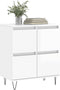 vidaXL - Dressoir - 60x35x70 - cm - bewerkt - hout - hoogglans - wit