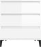 vidaXL - Dressoir - 60x35x70 - cm - bewerkt - hout - hoogglans - wit