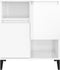vidaXL - Dressoir - 60x35x70 - cm - bewerkt - hout - hoogglans - wit