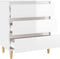 vidaXL - Dressoir - 60x35x70 - cm - bewerkt - hout - hoogglans - wit