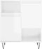 vidaXL - Dressoir - 60x35x70 - cm - bewerkt - hout - hoogglans - wit