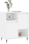vidaXL - Dressoir - 60x35x70 - cm - bewerkt - hout - hoogglans - wit