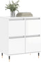 vidaXL - Dressoir - 60x35x70 - cm - bewerkt - hout - hoogglans - wit