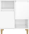 vidaXL - Dressoir - 60x35x70 - cm - bewerkt - hout - hoogglans - wit