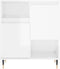 vidaXL - Dressoir - 60x35x70 - cm - bewerkt - hout - hoogglans - wit