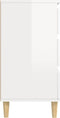 vidaXL - Dressoir - 60x35x70 - cm - bewerkt - hout - hoogglans - wit