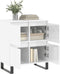 vidaXL - Dressoir - 60x35x70 - cm - bewerkt - hout - hoogglans - wit