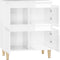 vidaXL - Dressoir - 60x35x70 - cm - bewerkt - hout - hoogglans - wit