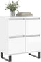 vidaXL - Dressoir - 60x35x70 - cm - bewerkt - hout - hoogglans - wit