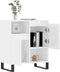 vidaXL - Dressoir - 60x35x70 - cm - bewerkt - hout - hoogglans - wit