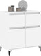 vidaXL - Dressoir - 60x35x70 - cm - bewerkt - hout - hoogglans - wit