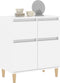 vidaXL - Dressoir - 60x35x70 - cm - bewerkt - hout - hoogglans - wit