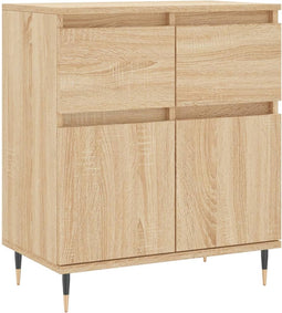 vidaXL - Dressoir - 60x35x70 - cm - bewerkt - hout - sonoma - eikenkleurig