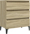vidaXL - Dressoir - 60x35x70 - cm - bewerkt - hout - sonoma - eikenkleurig