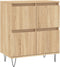 vidaXL - Dressoir - 60x35x70 - cm - bewerkt - hout - sonoma - eikenkleurig